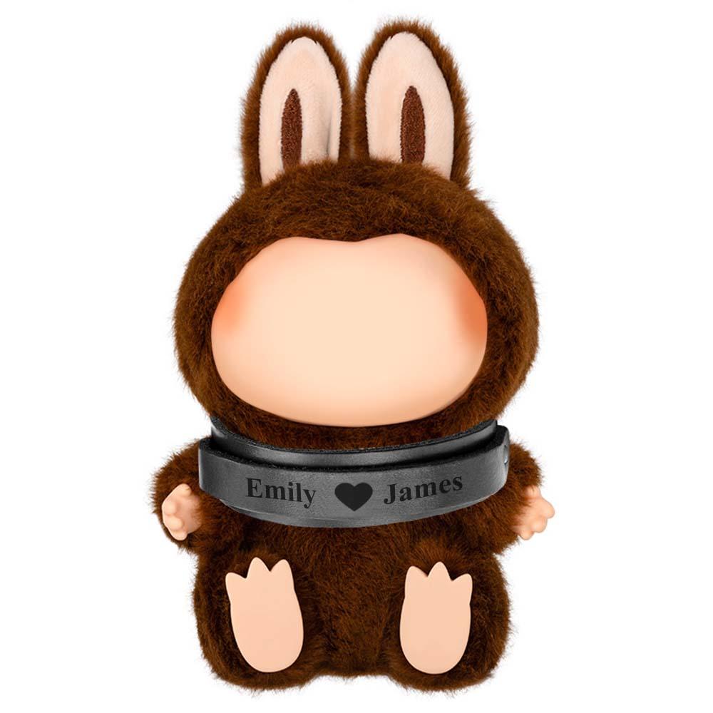 Custom Necklace for Labu Personalized Leather Necklace of Secret Message Monster Doll Necklace