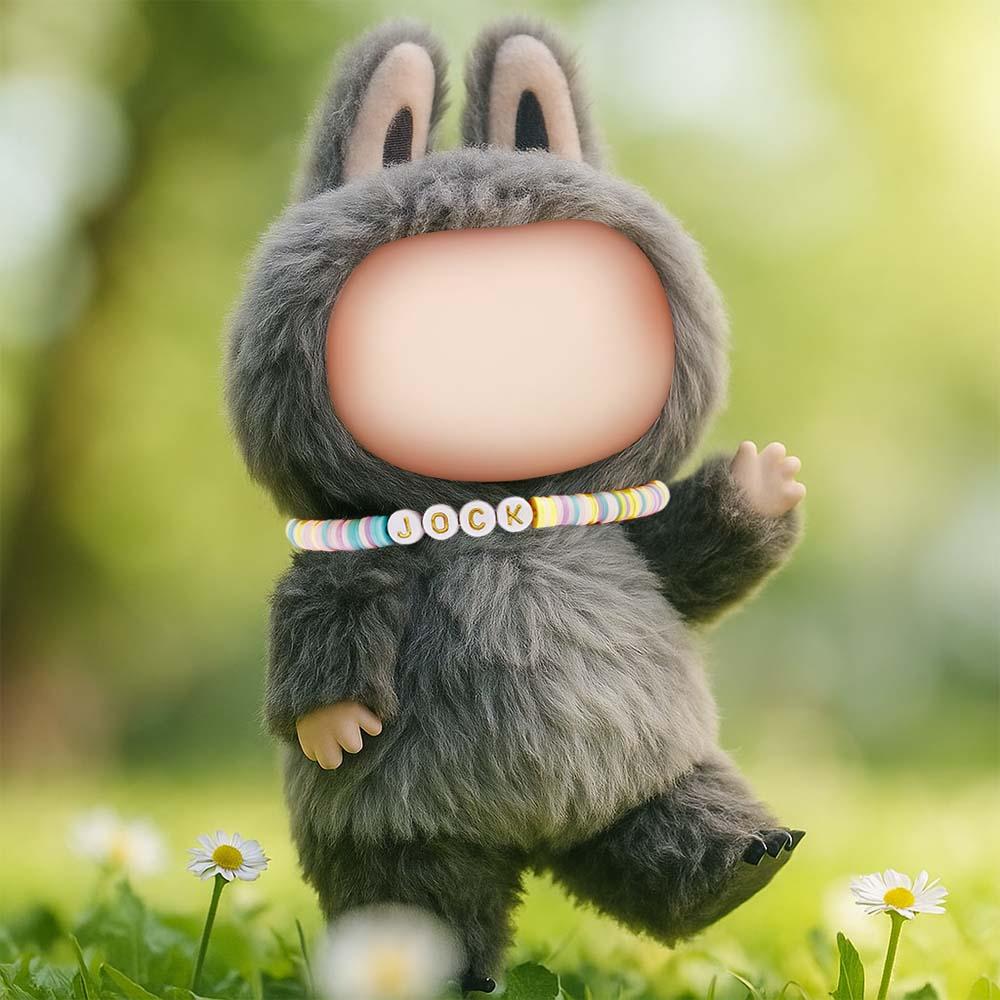 Custom Necklace for Labu Personalized Name Monster Doll Necklace Custom Beaded Necklace Gift