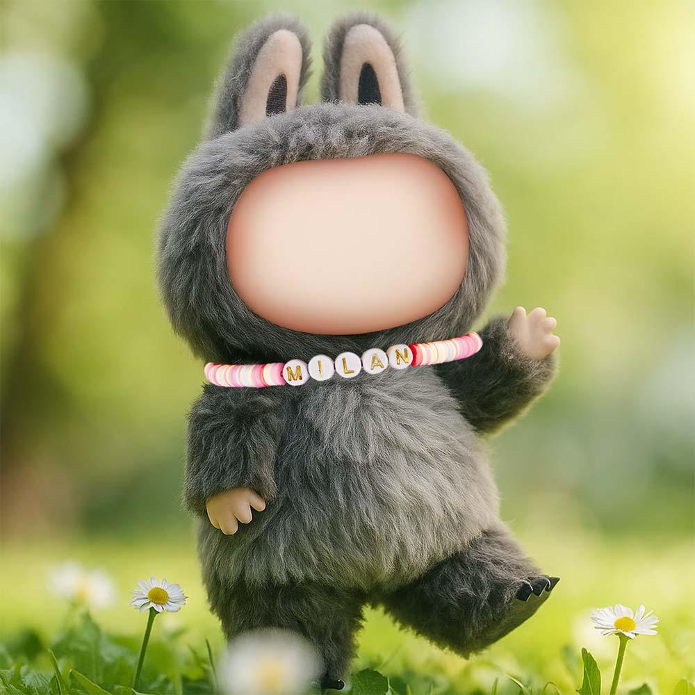 Custom Necklace for Labu Personalized Name Monster Doll Necklace Custom Beaded Necklace Gift