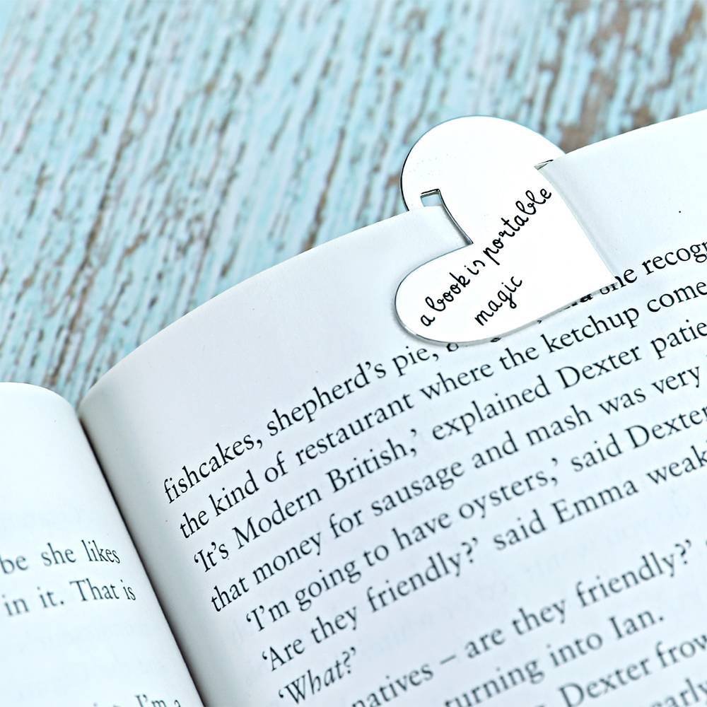 Personalized Engraved Heart shaped Bookmark Gifts for Lovers Valentines Day Gifts - Giftlab