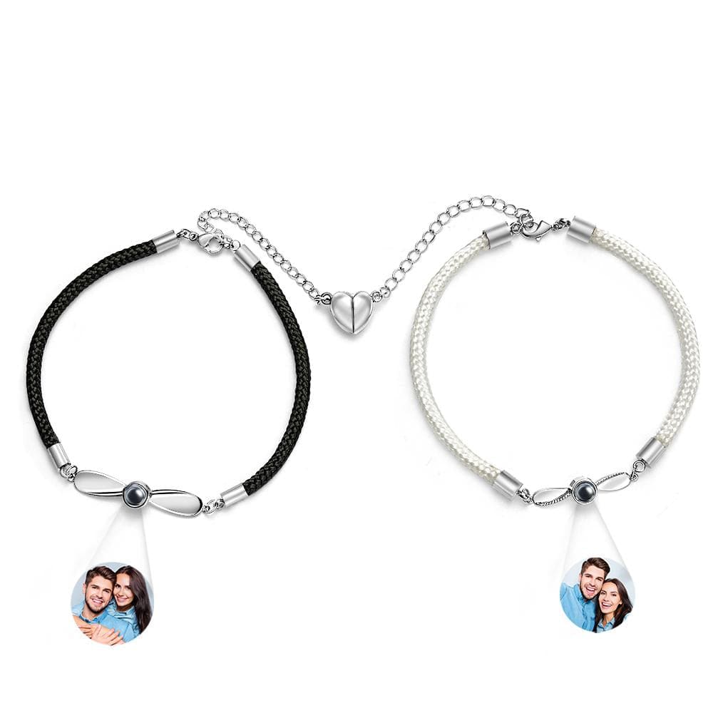 Personalized Matching Bracelets for Couples Photo Projection Bracelets Valentine's Gifts - Giftlab
