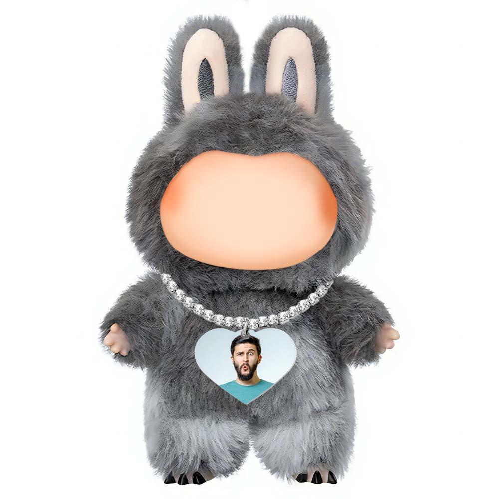 Custom Necklace for Labu Heart Photo Tennis Necklace Love Pendant All Diamonds Necklace Monster Doll Necklace