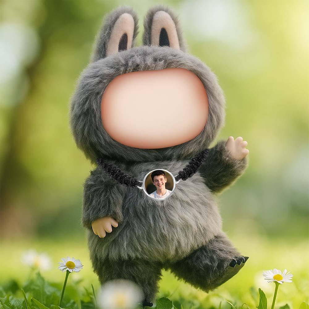 Custom Necklace for Labu Photo Woven Necklace  Monster Doll Necklace Personalized Photo Charm Necklace