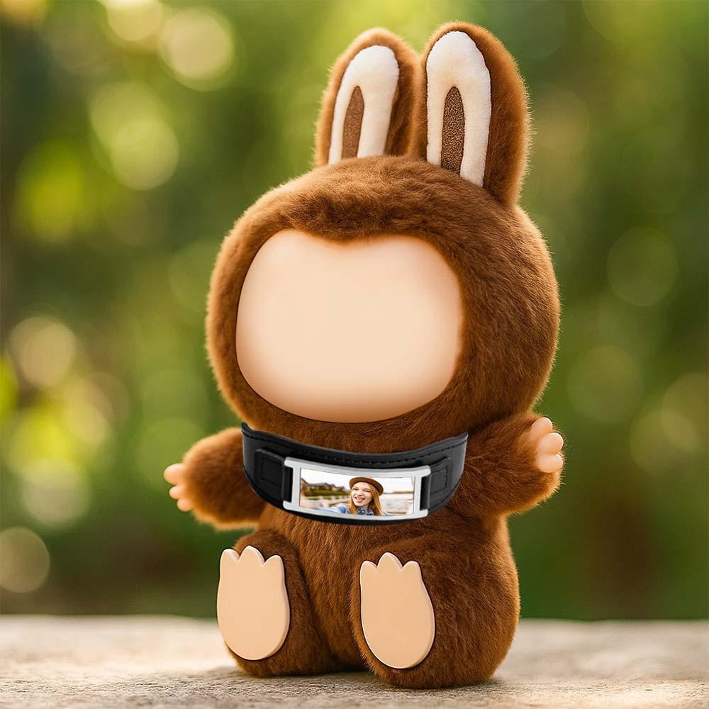 Custom Necklace for Labu Personalized Photo Leather Necklace  Monster Doll Necklace Vintage Wide Necklace