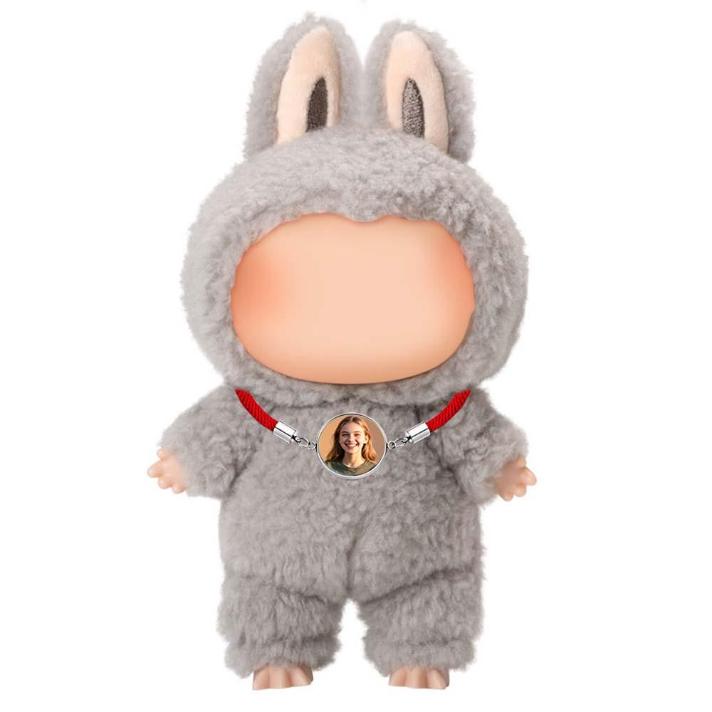 Custom Necklace for Labu Portrait Commemorative Necklace Personalized Photo on Front Necklace Gift Monster Doll Necklace