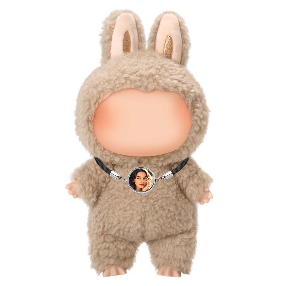 Custom Necklace for Labu Portrait Commemorative Necklace Personalized Photo on Front Necklace Gift Monster Doll Necklace