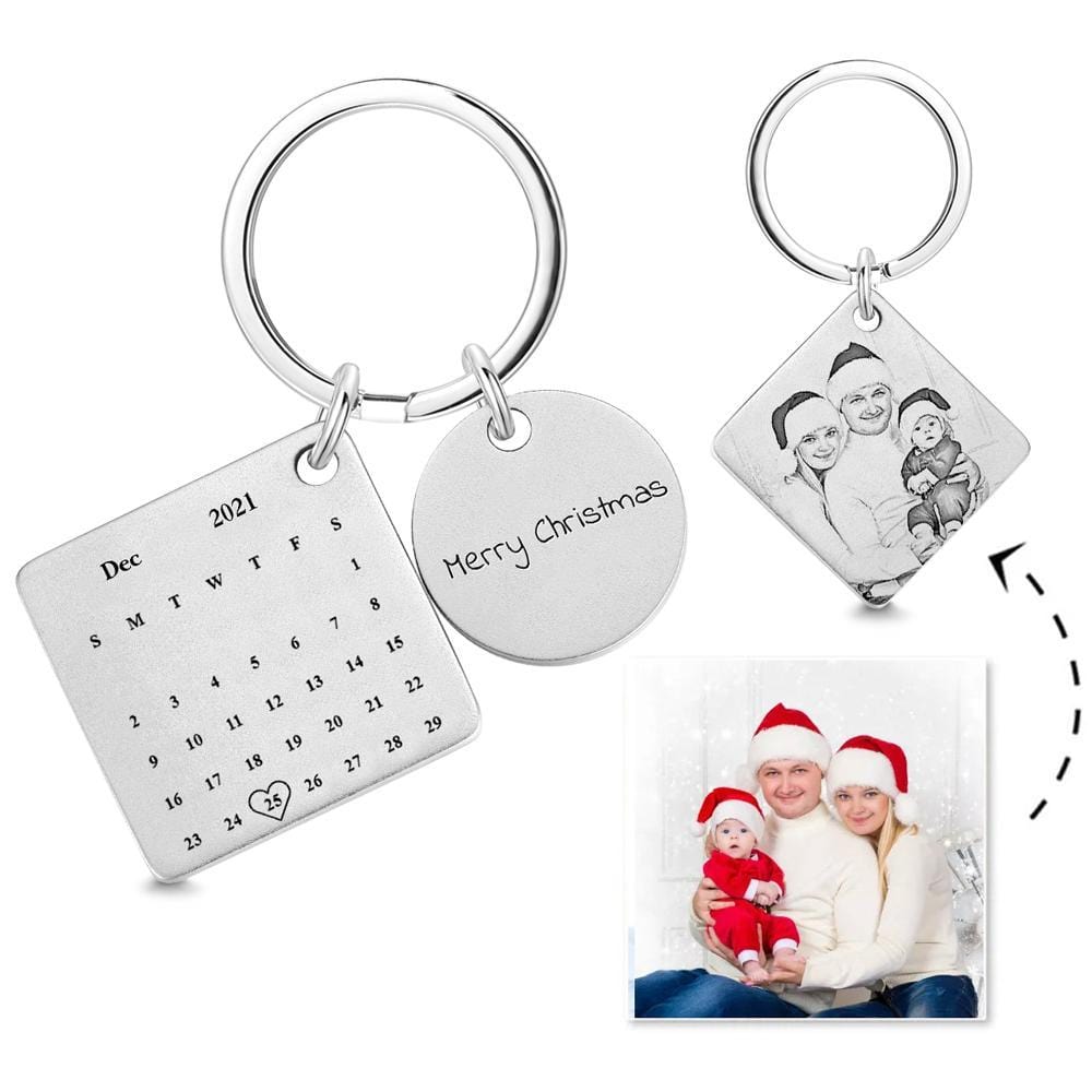 Date Keychain Custom Date Marker Christmas Gifts for Family - Giftlab