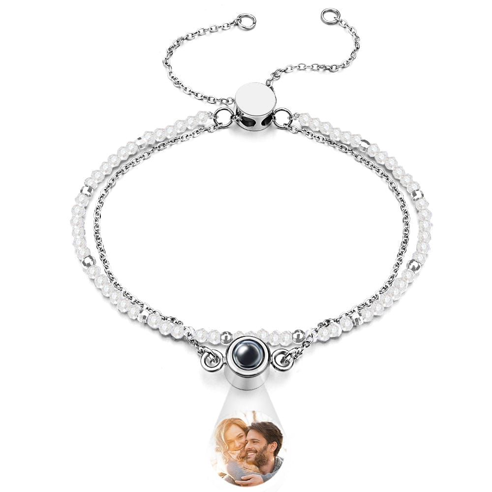 Personalized Photo Projection Crystal Double Layers Bracelet - Giftlab