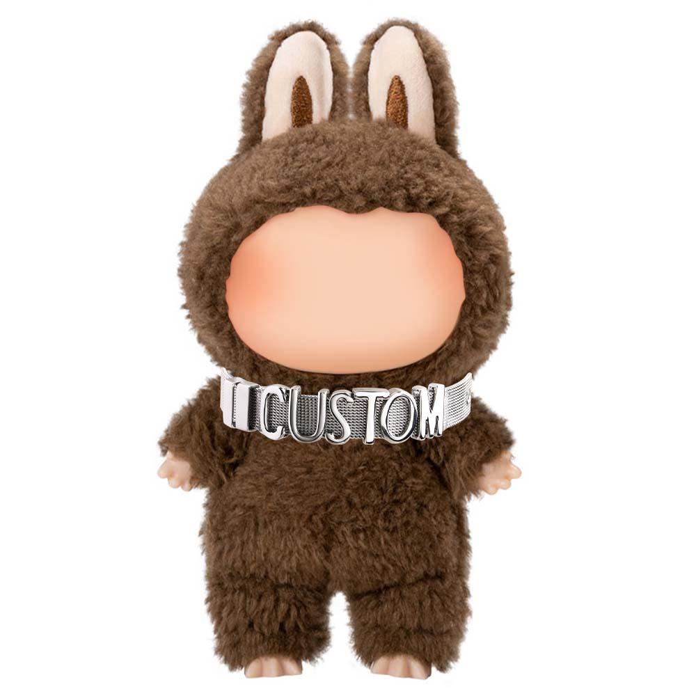 Custom Necklace for Labu Punk Jewelry Wide Nylon Band Necklace DIY Custom Necklace for Labu 1-8 Initial Letter Charm Monster Doll Necklace