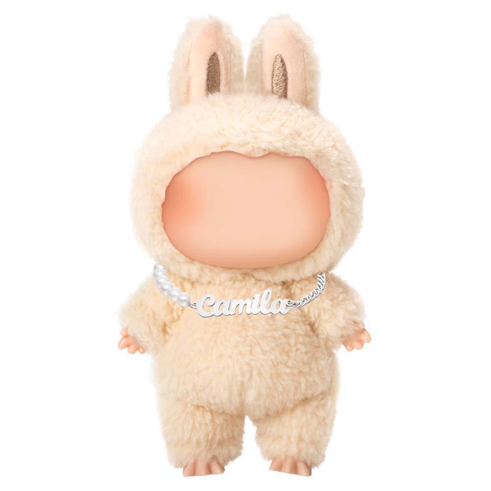Custom Necklace for Labu Engraved Necklace Pearl Chain Exquisite Gift Monster Doll Necklace