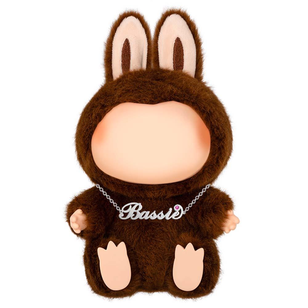 Custom Necklace for Labu Name Necklace Rose Gold Monster Doll Necklace