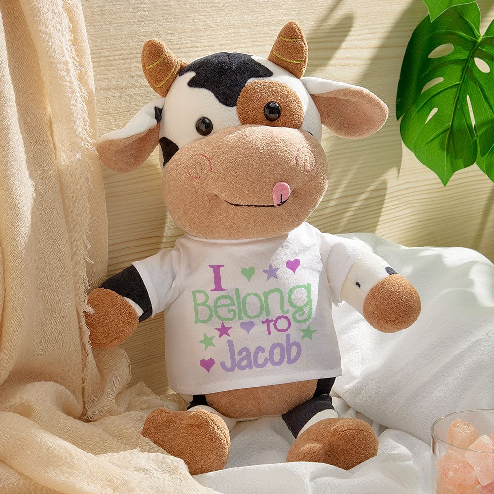Personalized Cow Plush Stuffed Toy Gift for Baby Shower - Giftlab
