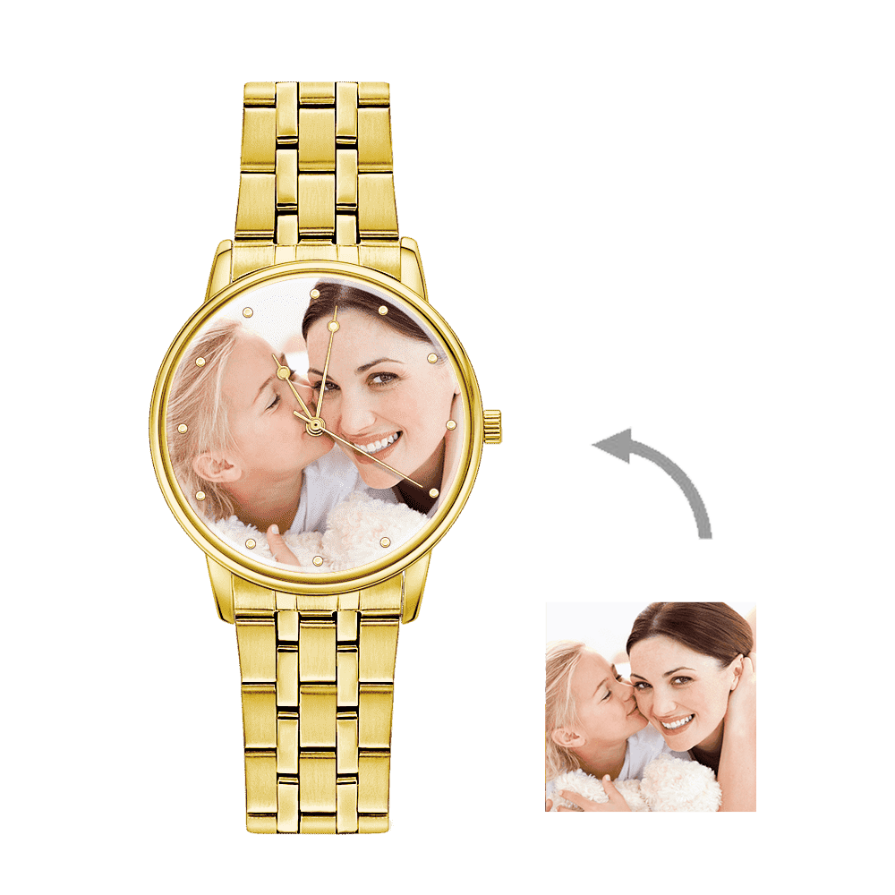 Mother's Gift Photo Watch - Leather Strap 40mm - Giftlab