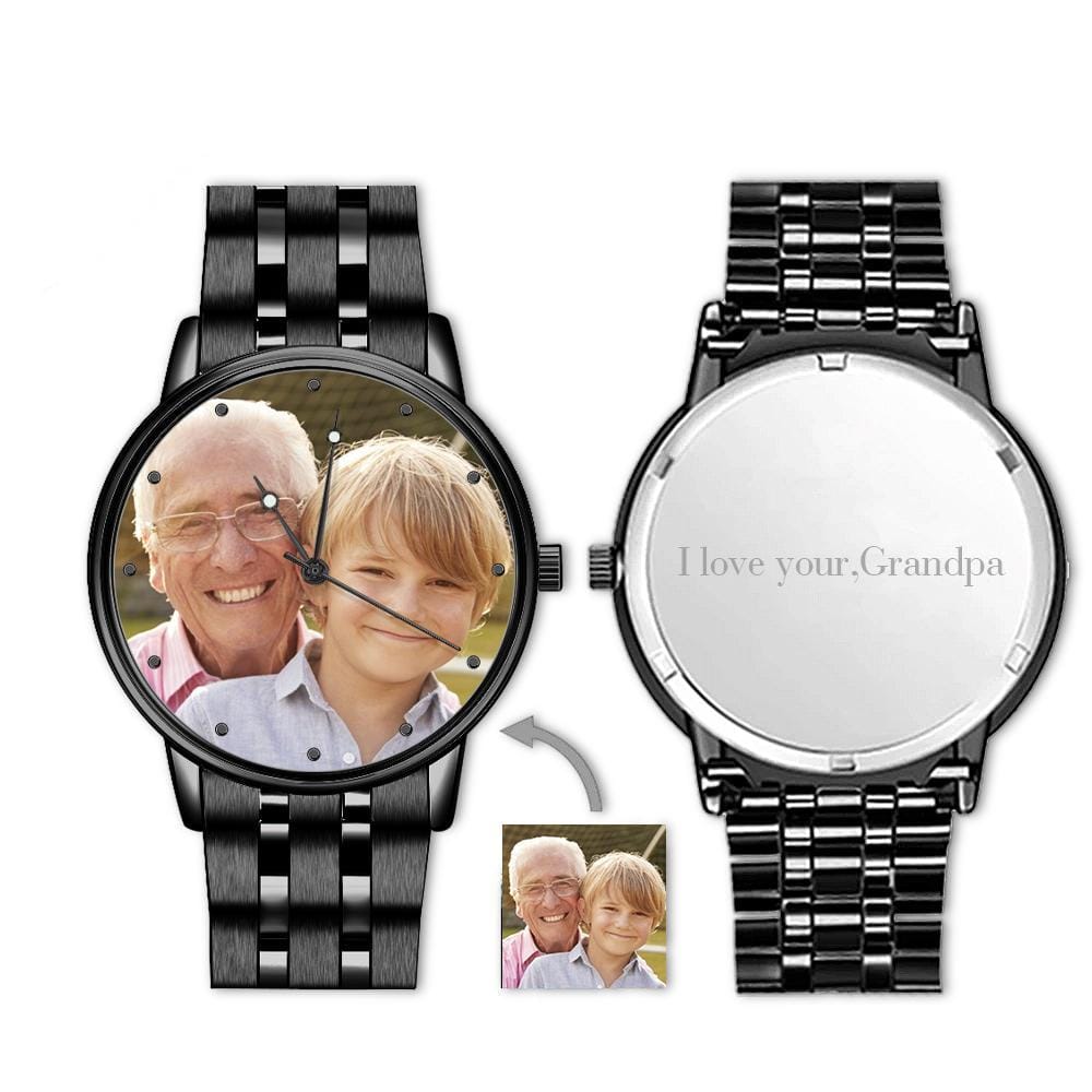 Custom Photo Watch Personalize Gifts for Grandpa - Giftlab