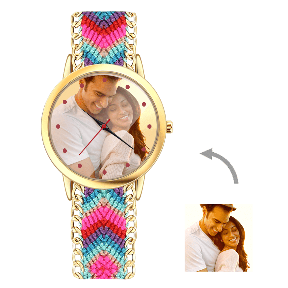Photo Watch Braided Color Anniversary Gifts - Giftlab