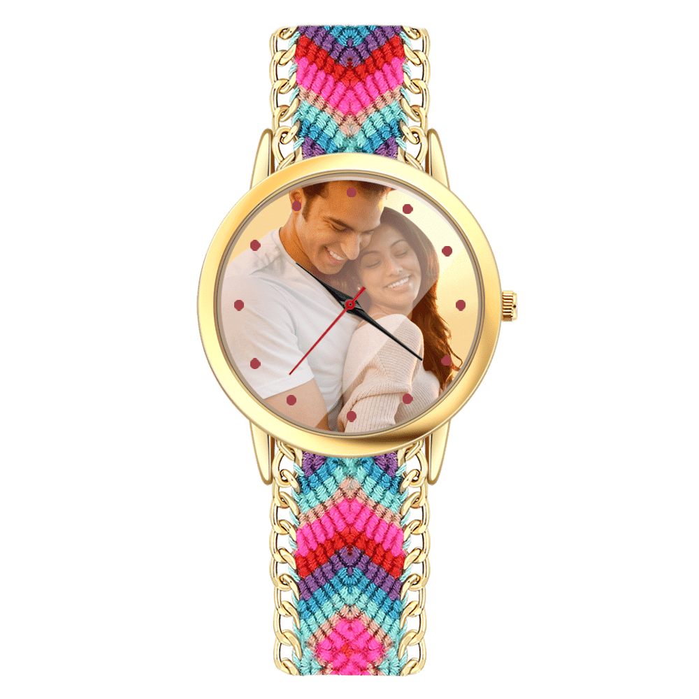 Photo Watch Braided Color Anniversary Gifts - Giftlab