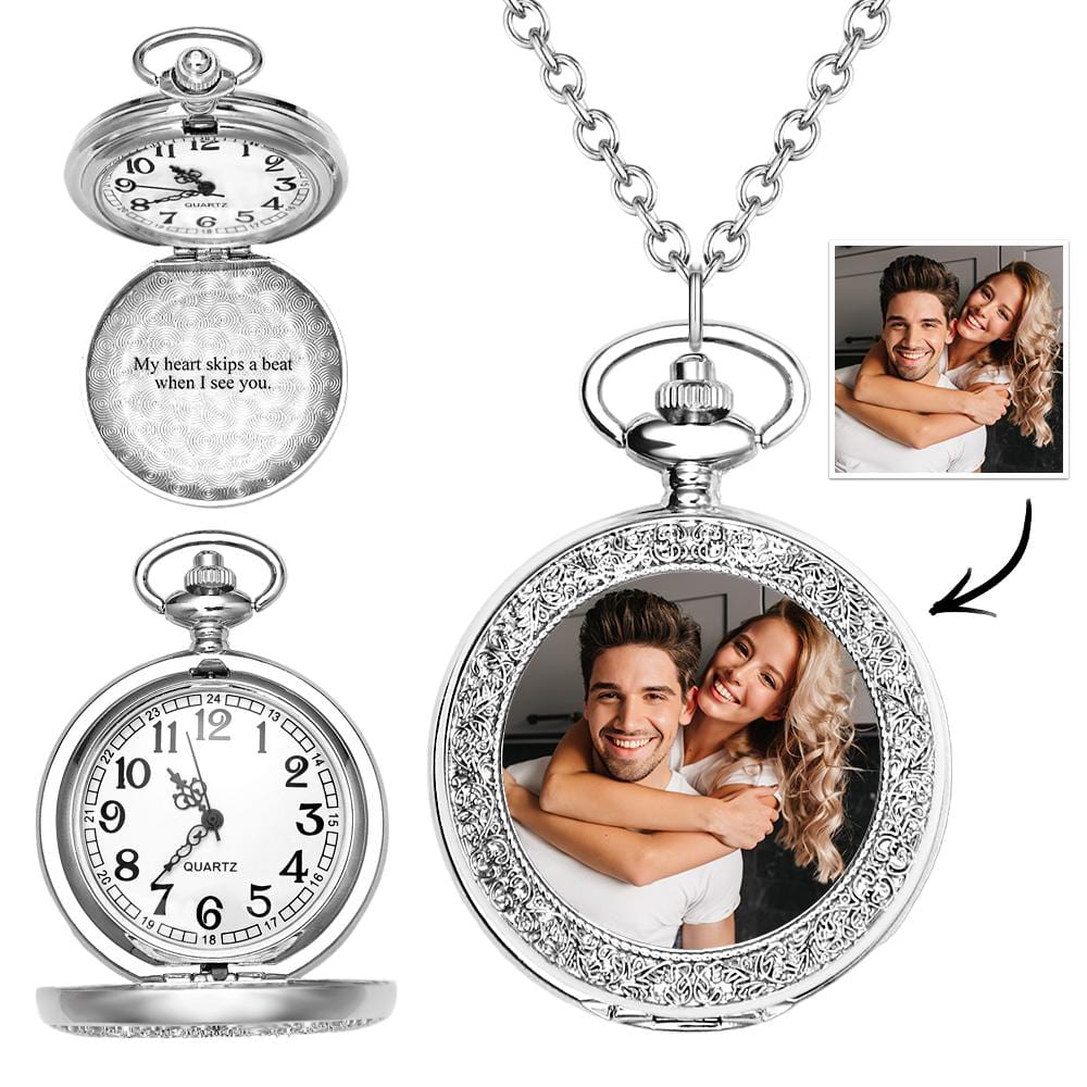 Custom Photo and Engravable Pocket Watch Personalised Vintage Pocket Watchs Gift - Giftlab