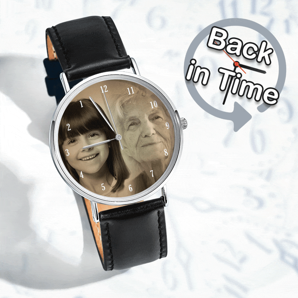 Counterclockwise Watch Photo Watch Engraved Back-to-time Gifts for Her - The Past Memories - Giftlab