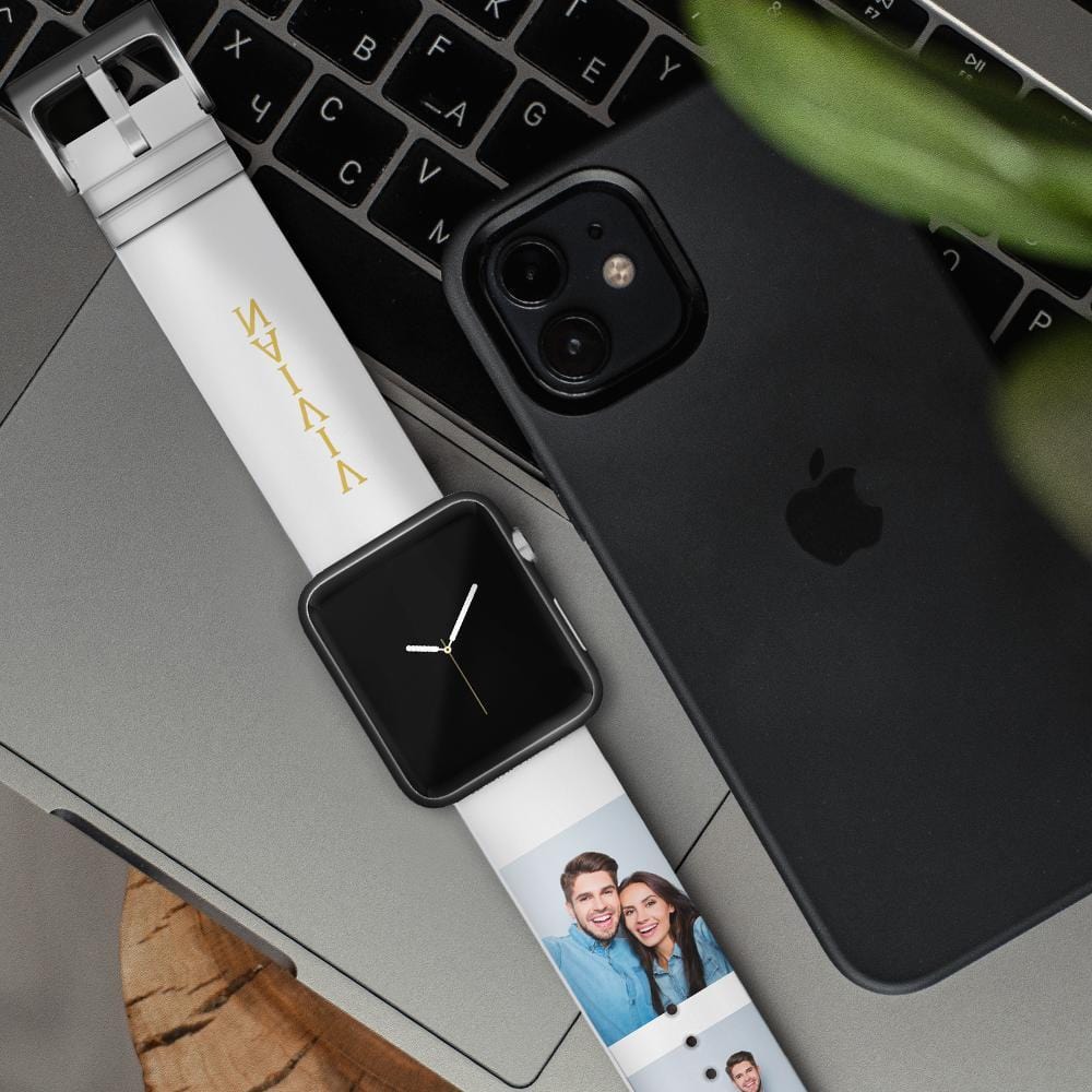 Personalized Apple Watch Band Custom Collage Photo And Name Apple Watch Band Valentine's Day Gifts - Giftlab