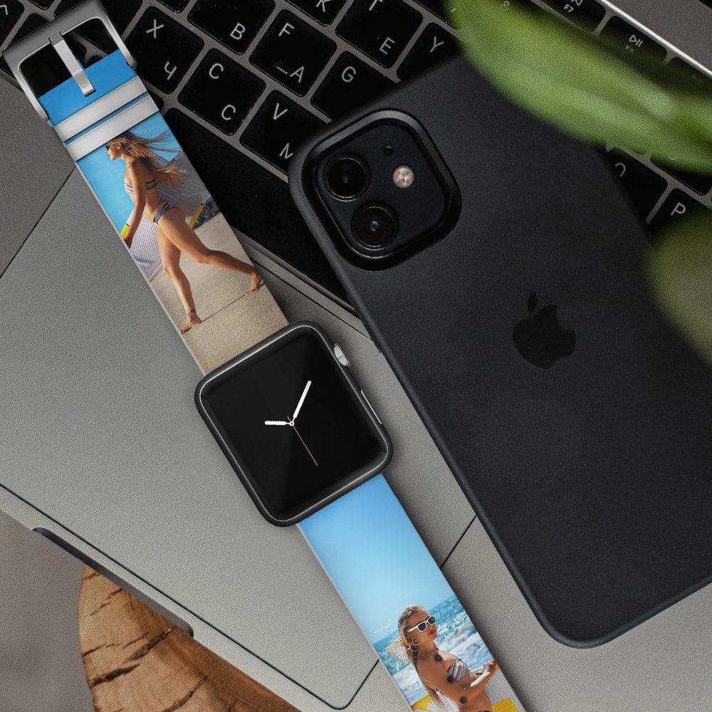 Custom Apple Watch Band Collage Photo Watch Band Silicone Personalized Gifts - Giftlab