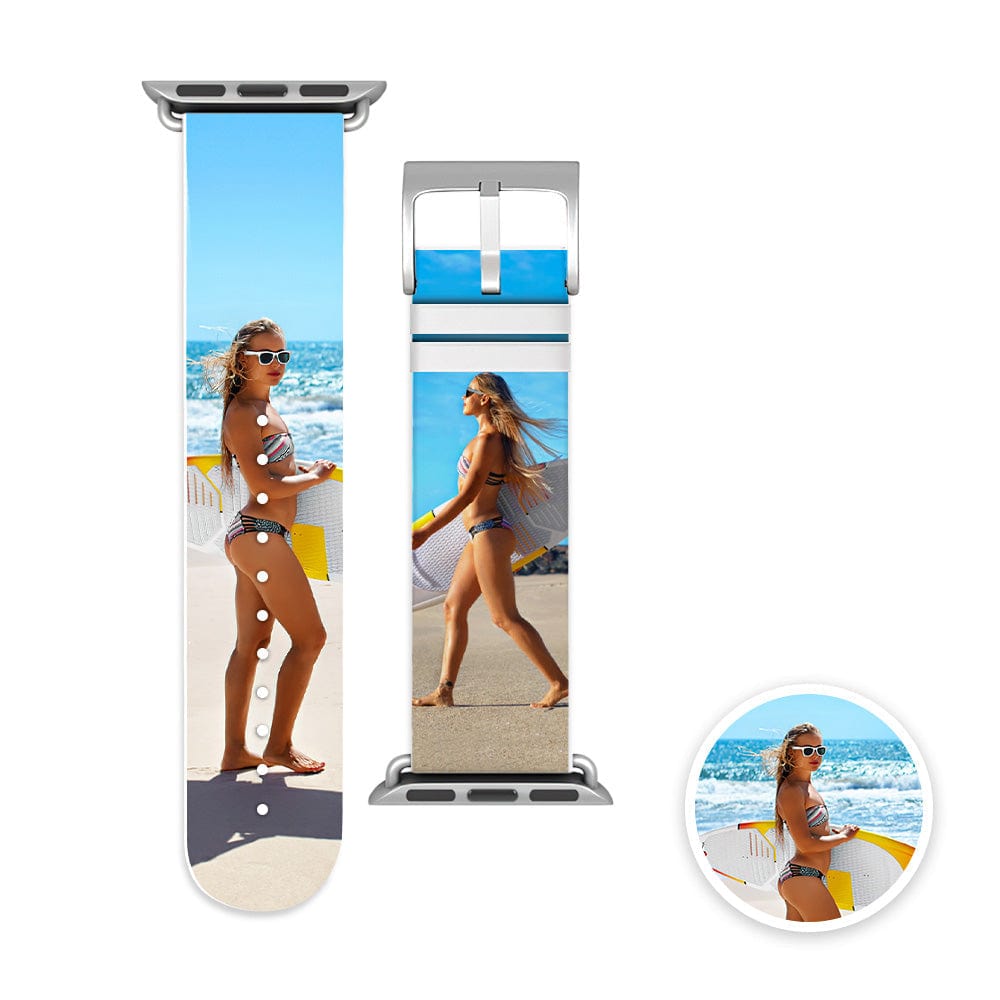 Custom Apple Watch Band Collage Photo Watch Band Silicone Personalized Gifts - Giftlab