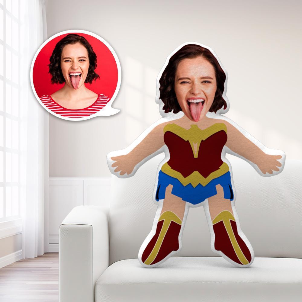 Custom Face Pillow Toy Wonder Woman Throw Pillow MiniMe Pillow - Giftlab