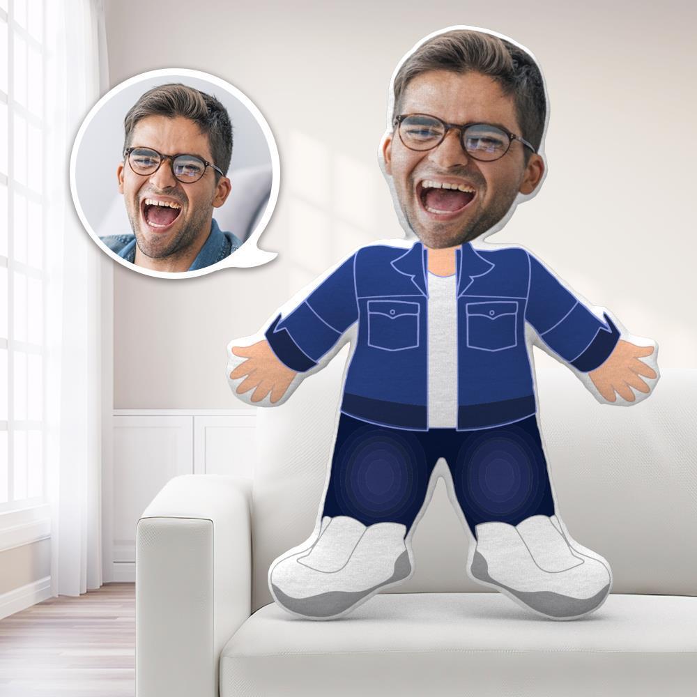 Personalized Face Pillow Toy Denim Throw Pillow Boby Pillow Gag Gifts Funny Teacher Gifts - Giftlab