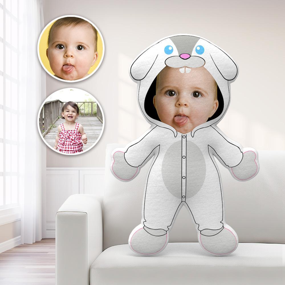Personalized Face Pillow Toy Bunny Throw Pillow MiniMe Pillow Personalized Easter Gifts For Kid - Giftlab