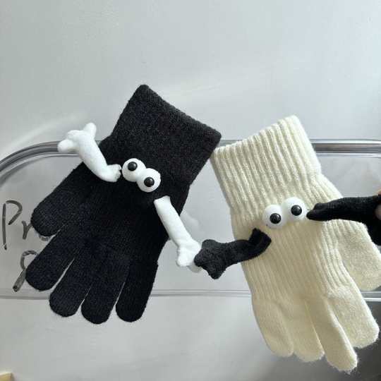 1 Pair Women's Warm Winter Magnetic Gloves Touch Screen Hand Warmer Gloves Christmas Gift for Girlfriend