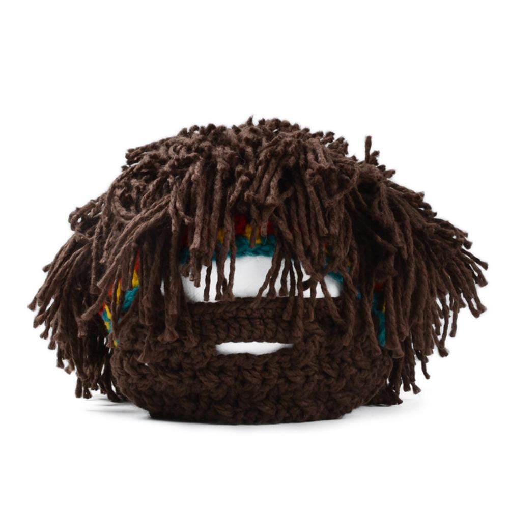 Funny Knitted Beanie Hat Mask Winter Hat With Beard Halloween Gift For Him - Giftlab