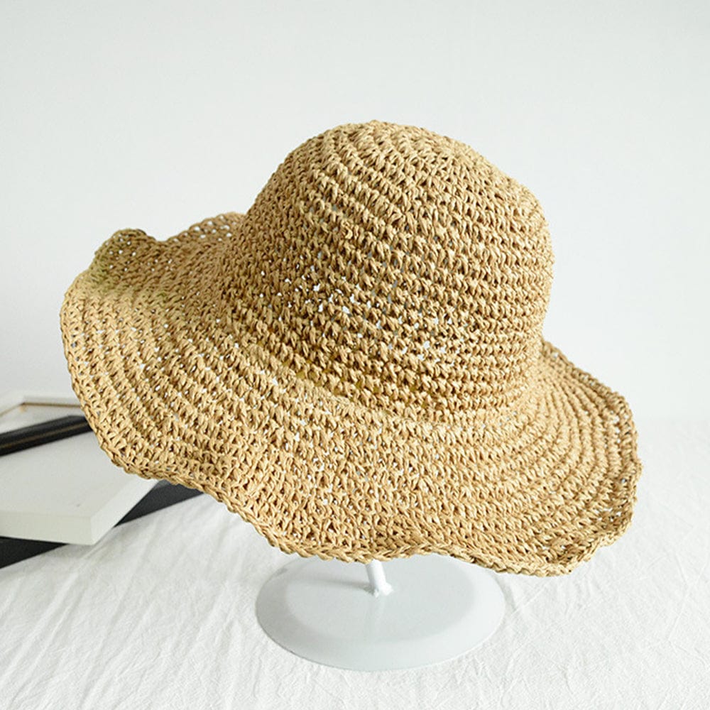 Women Fashion Summer Straw Hat Sun Hat Folding Travel Beach Cap - Giftlab