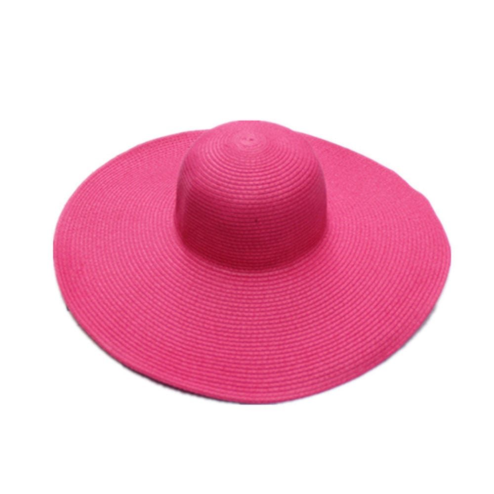 Women Summer Sun Protection Straw Hat Beach Wide Brim Big Floppy Folding Sun Hat - Giftlab