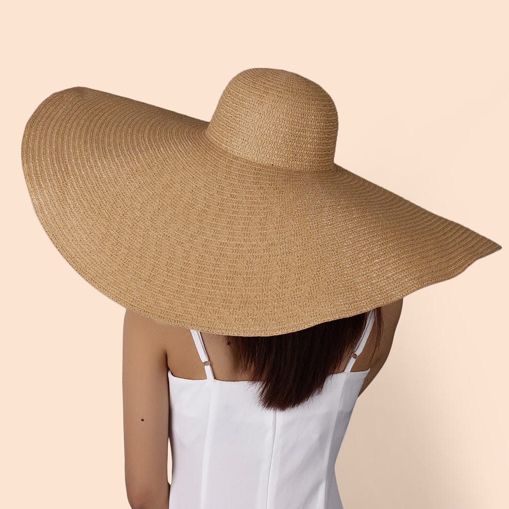 Women Summer Sun Protection Straw Hat Beach Oversized Brim Big Floppy Folding Sun Hat - Giftlab