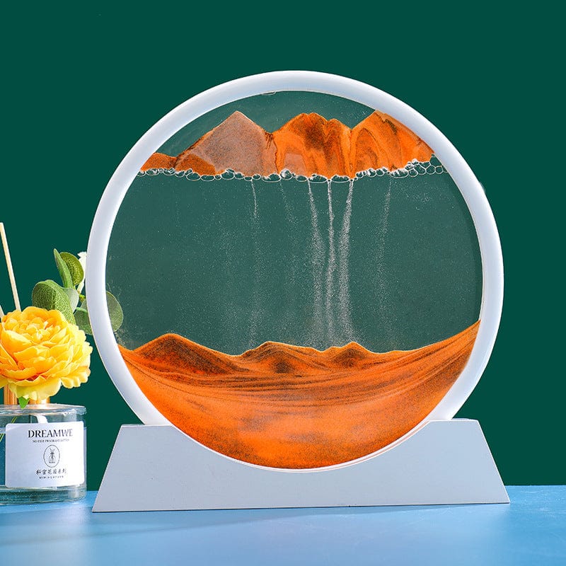 Round Deep Sea Moving Sand Art Ornament Gift for Valentine's Day-Orange - Giftlab