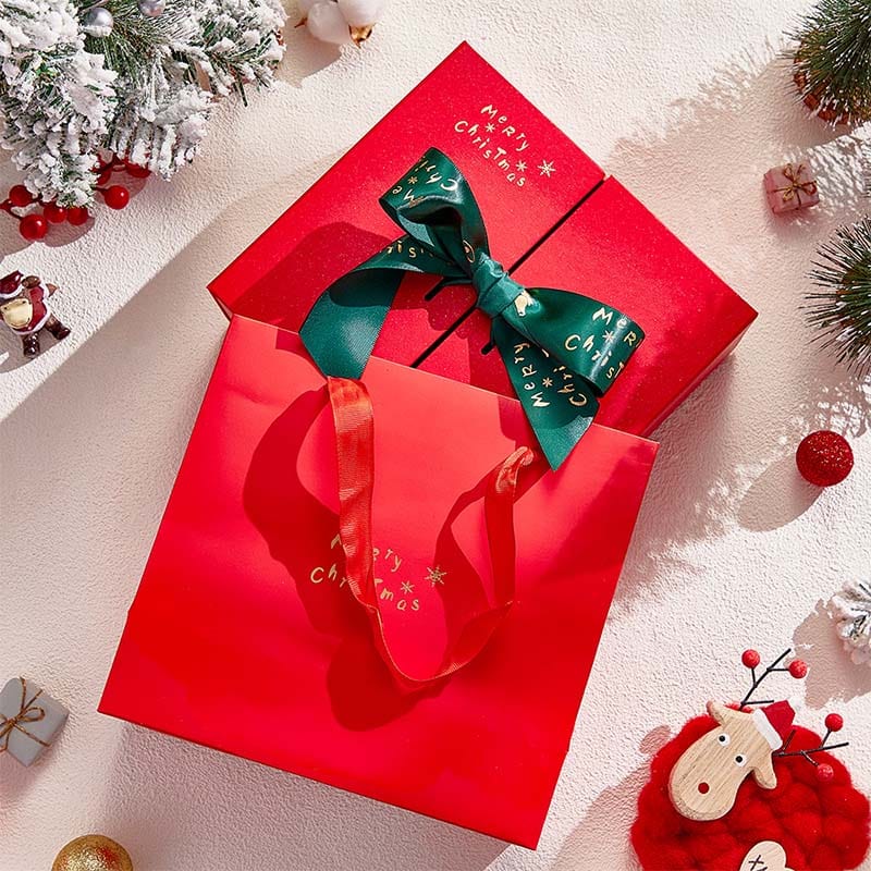 Christmas Gifts Box with Ribbon- Medium Sizes 20x18x8cm - Giftlab