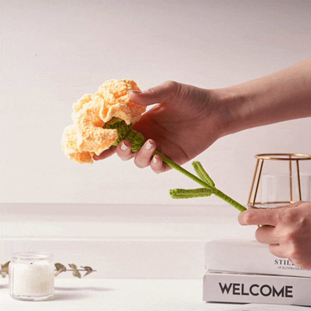 Carnation Fairy Crochet Doll Flower Handmade Knitted Flower Gift for Lover - Giftlab