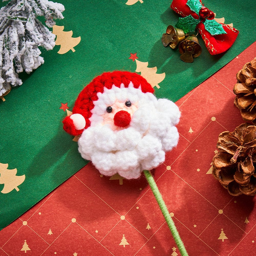 Christmas Crochet Flower Handmade Santa Claus Pine Nut Cotton Knitted Flower Christmas Day Gift - Giftlab