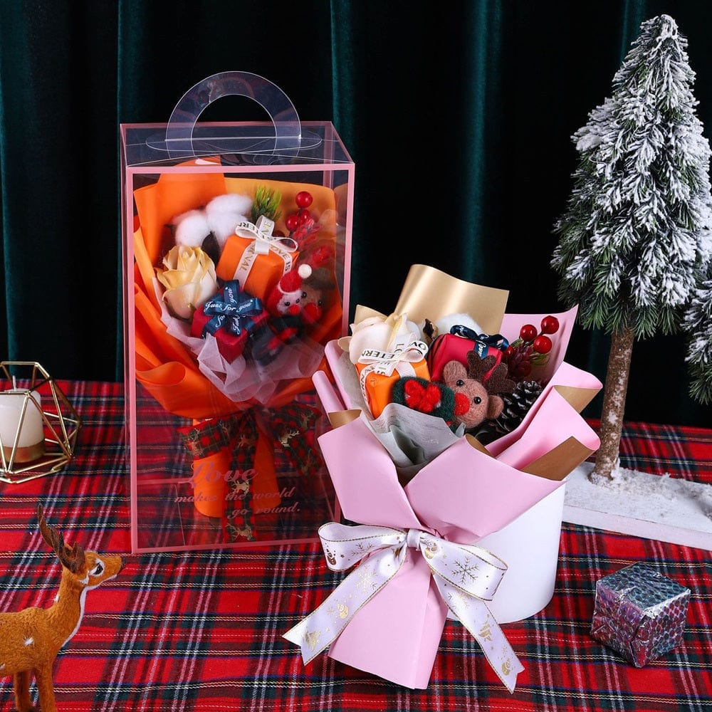 Christmas Plush Doll Bear Bouquet Romantic Toy Soap Flower Christmas Day Gift - Giftlab