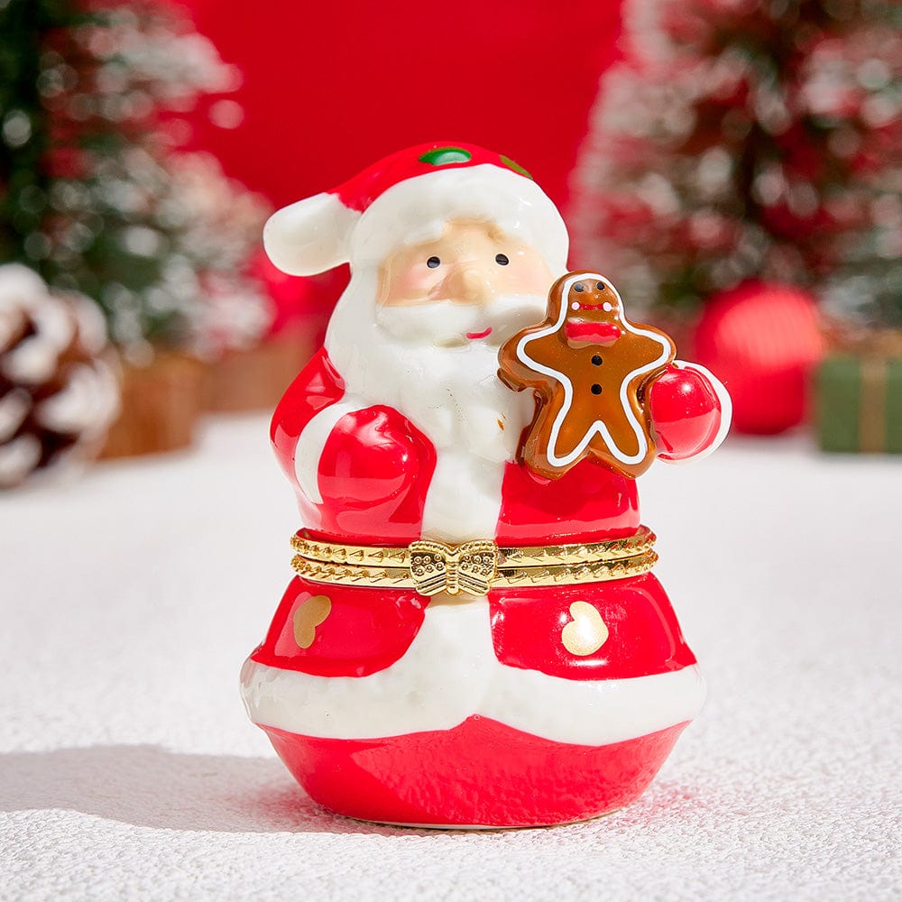 Ceramic Handmade Scented Candle Soy Wax Candle Christmas Gift - Santa Claus and Gingerbread Man - Giftlab