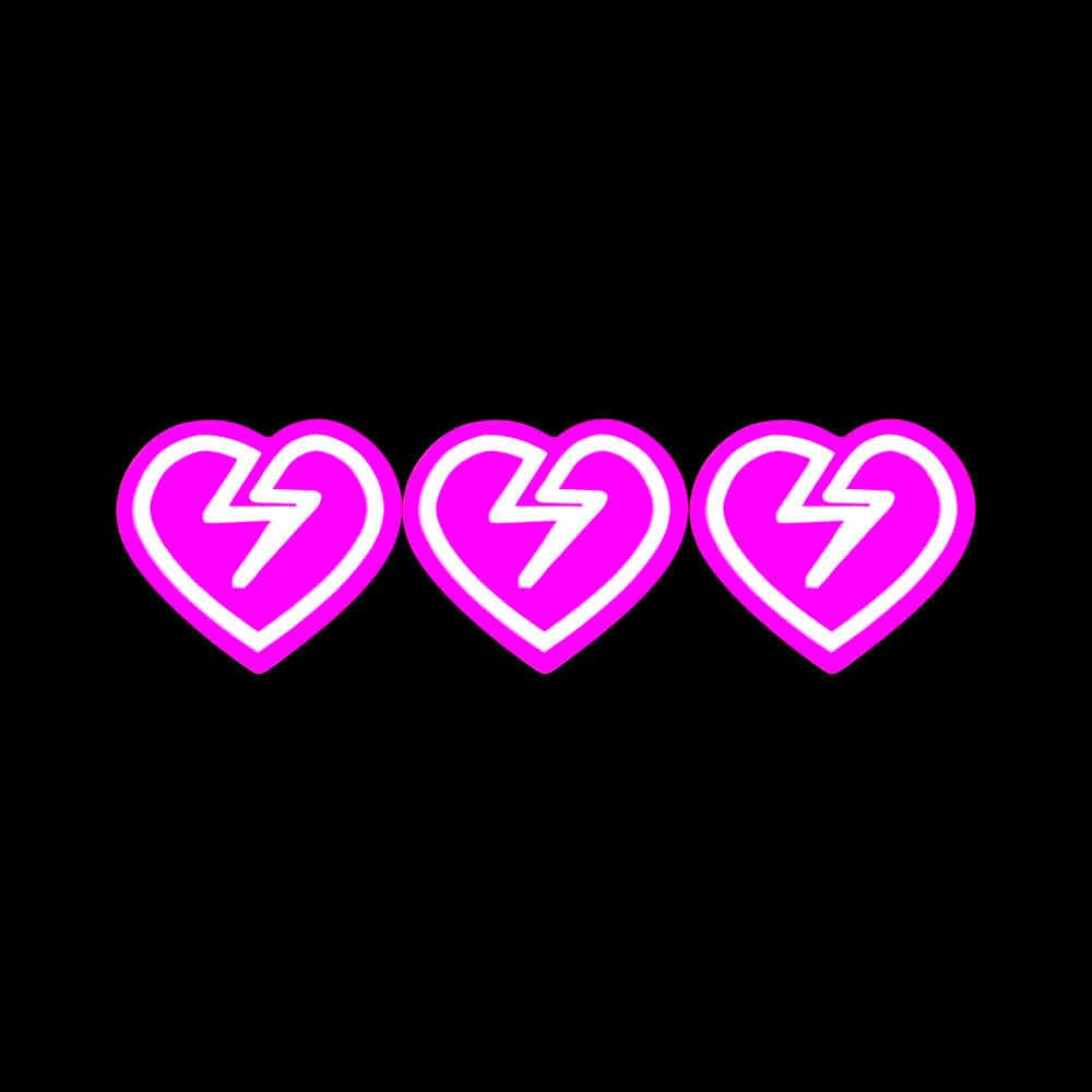Car Windshield Glow Panel LED Car Sticker Pink Hearts - Giftlab