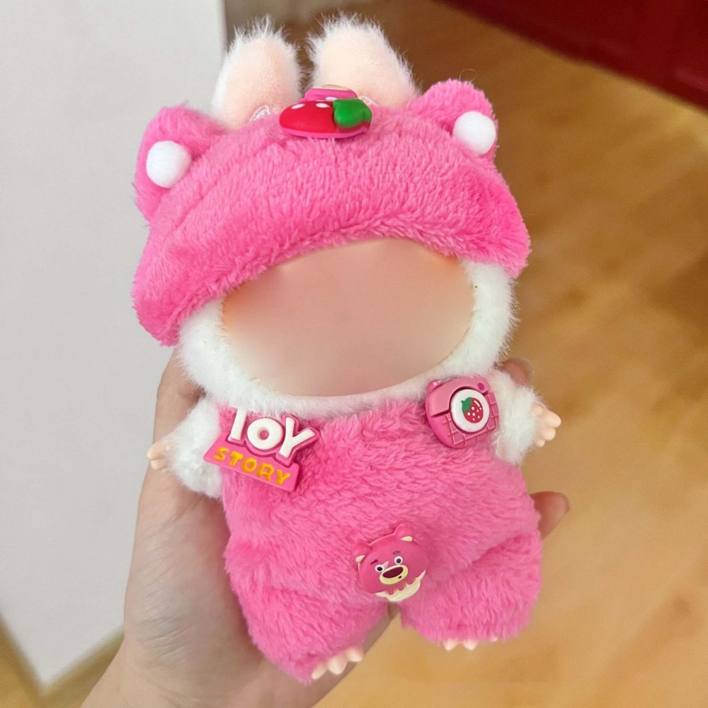 17cm Labu Doll Clothes Strawberry Bear Style Outfit Fits Gen 1/2/3 (Doll Not Included)