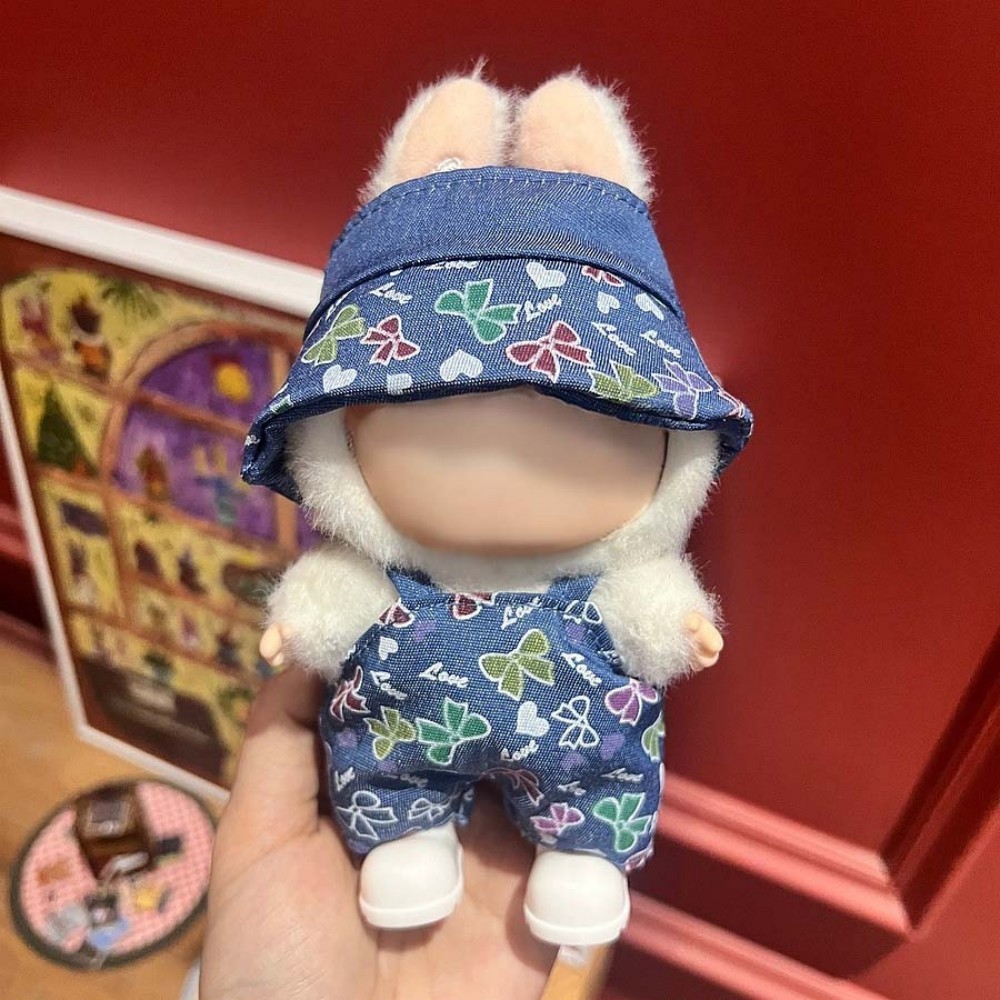 17cm Labu Doll Clothes Bow Denim Style Outfit Fits Gen 1/2/3 (Doll Not Included)
