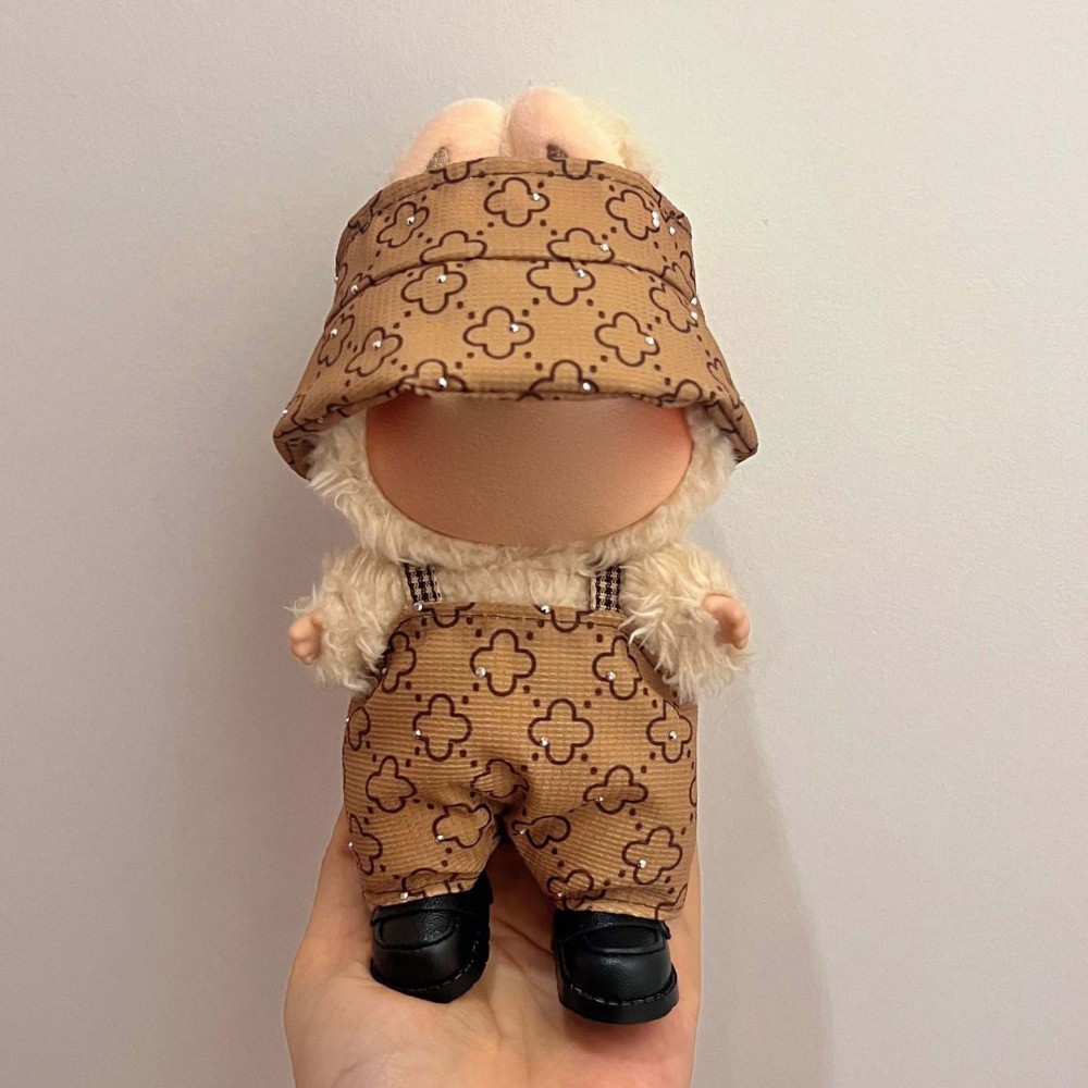 17cm Labu Doll Clothes Khaki Set Style Outfit Fits Gen 1/2/3 (Doll Not Included)