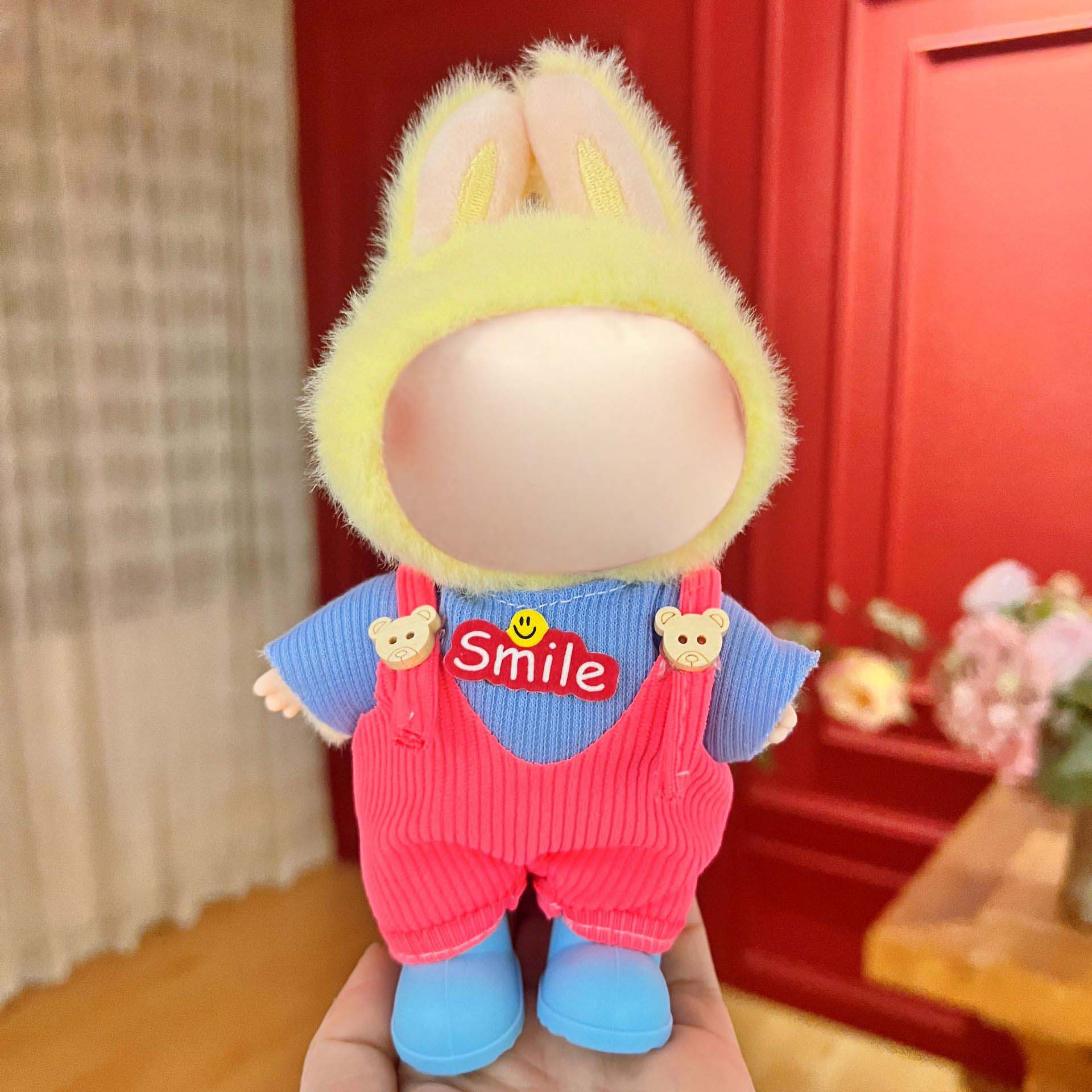 17cm Labu Doll Clothes Blue-Red Style Outfit Fits Gen 1/2/3 (Doll Not Included)