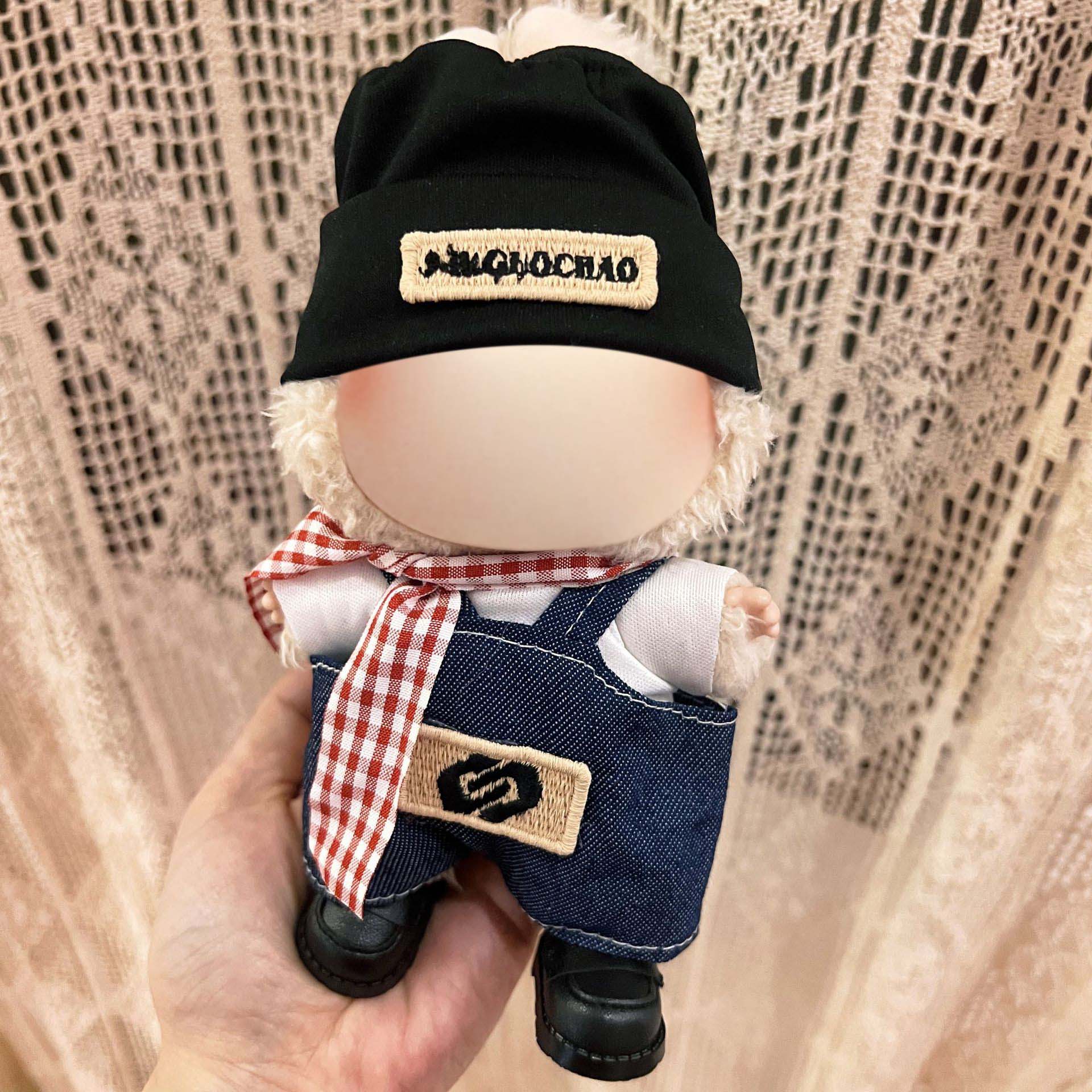 17cm Labu Doll Clothes Red Plaid Scarf Style Outfit Fits Gen 1/2/3 (Doll Not Included)