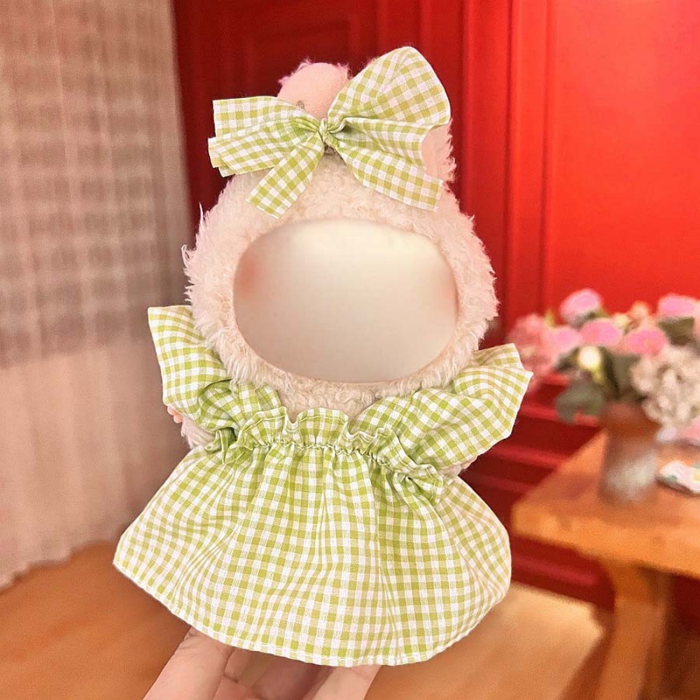 17cm Labu Doll Clothes Mustard Check Style Outfit Fits Gen 1/2/3 (Doll Not Included)