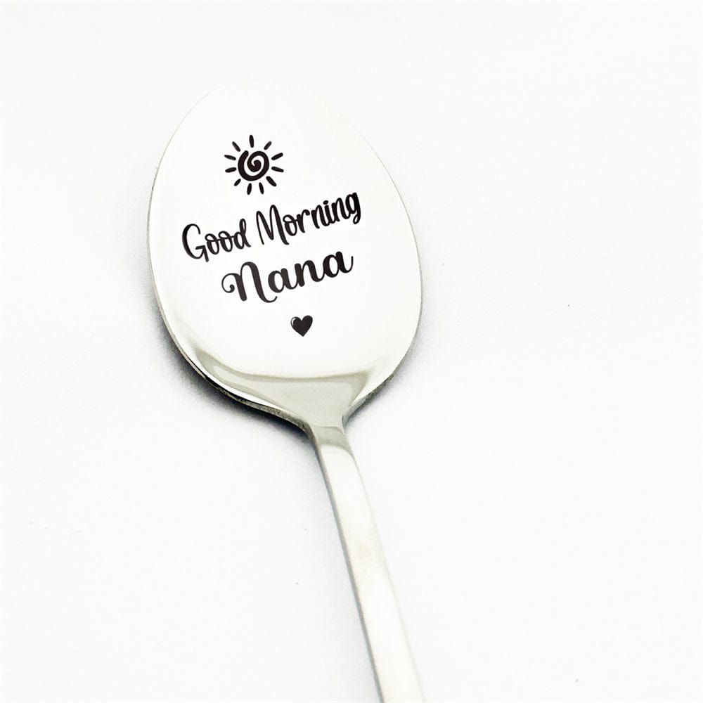 Good Morning Nana Coffee Spoon Stainless Steel Spoon Gift for Nana - Giftlab