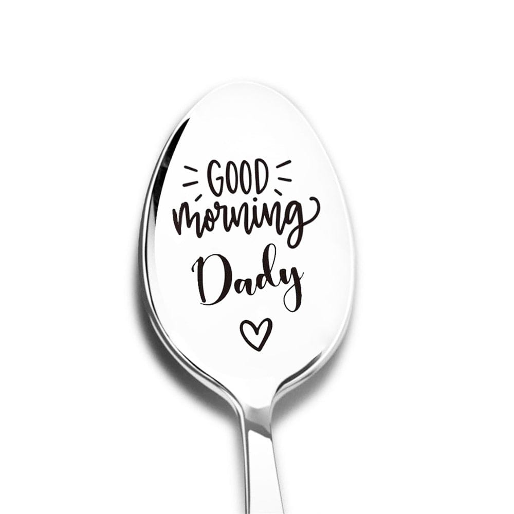 Good Morning Dady Coffee Spoon Stainless Steel Spoon Gift for Dady - Giftlab