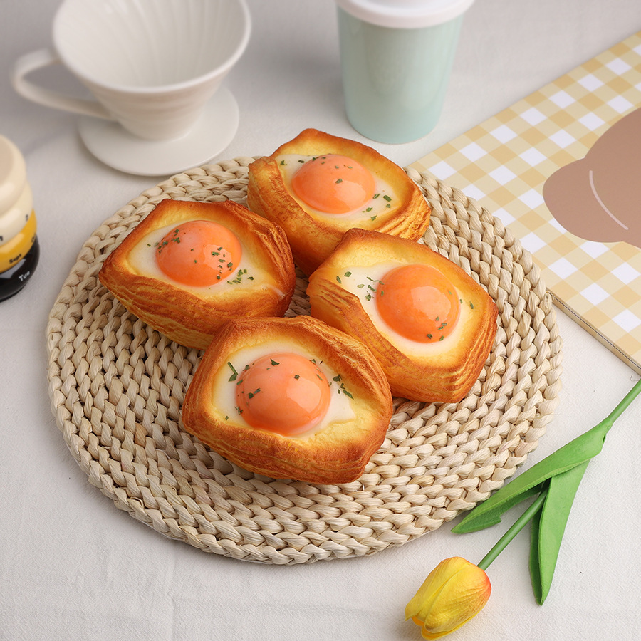 Puff Pastry Fried Egg Squishy Slow Rebound Stress Relief Toy with Fragrance(Only 1 PC) - MyFaceBoxer