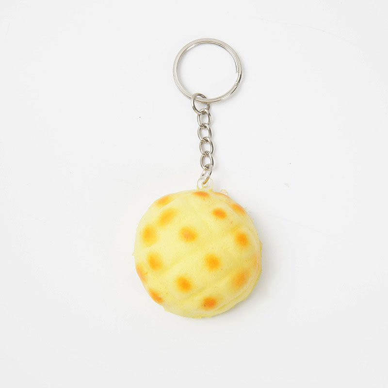 Mini Realistic Light-Colored Pineapple Bun PU Foam Squishy Stress Relief Toy Cute Bag Charm & Keychain - MyFaceBoxer